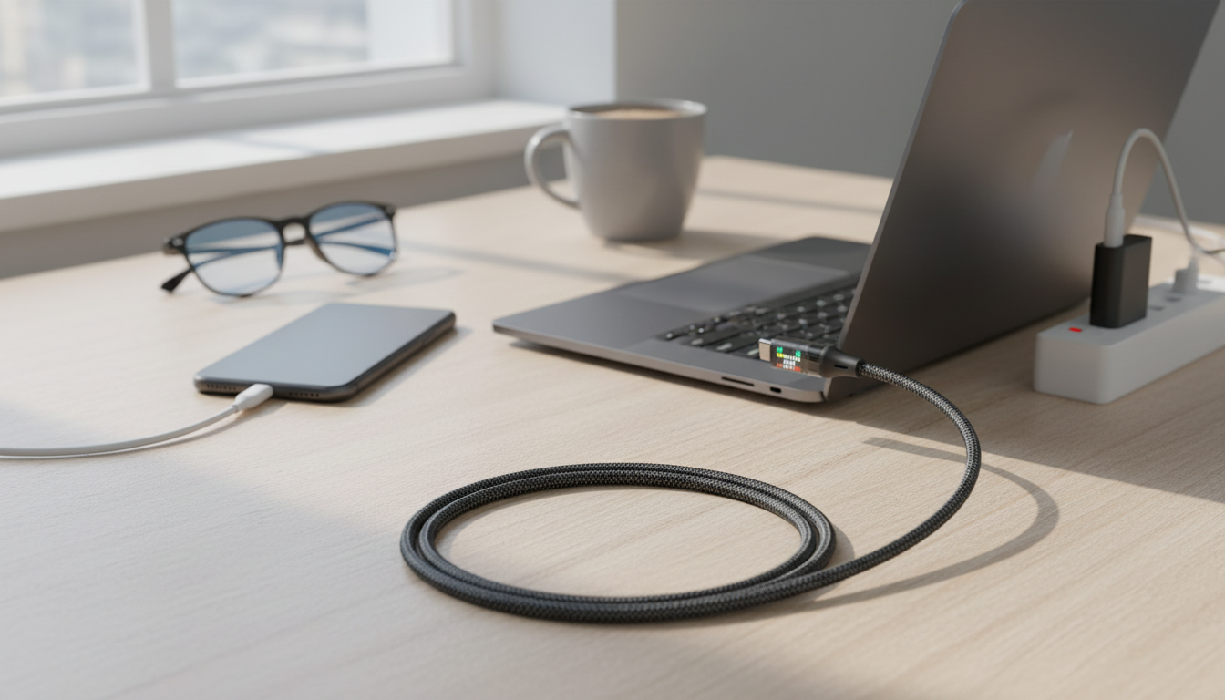 120W USB-C Cable with LED Watt Display: Faster Charging