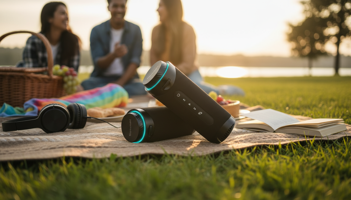 360° Portable Bluetooth Speaker with LED Light Show