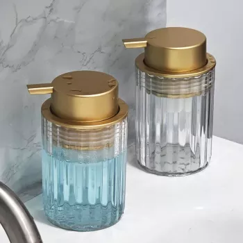 Clear Foaming Soap Dispenser for a Sleek Sink Station
